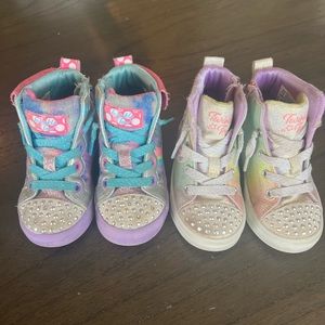 Bundle of toddler girl size 7 twinkle toes shoes EUC